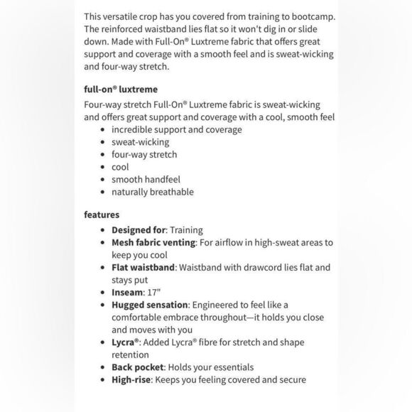 Lululemon sz 4 Train Times Crop (17" )
Nocturnal Teal excellent pre owned cond - Picture 11 of 13